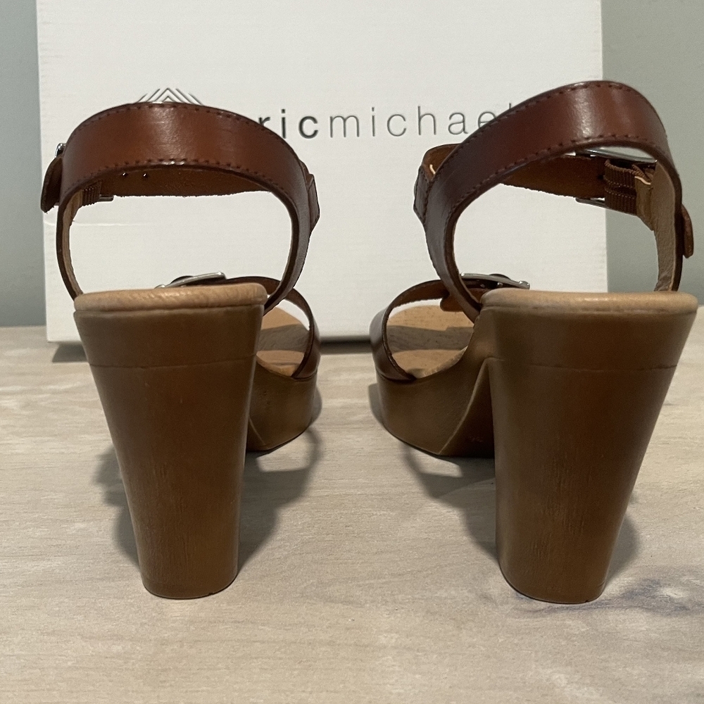 Eric Michael Jasmine Platform Heels in Brown Leather. Size EU 36. New In…‎ - Picture 4 of 14